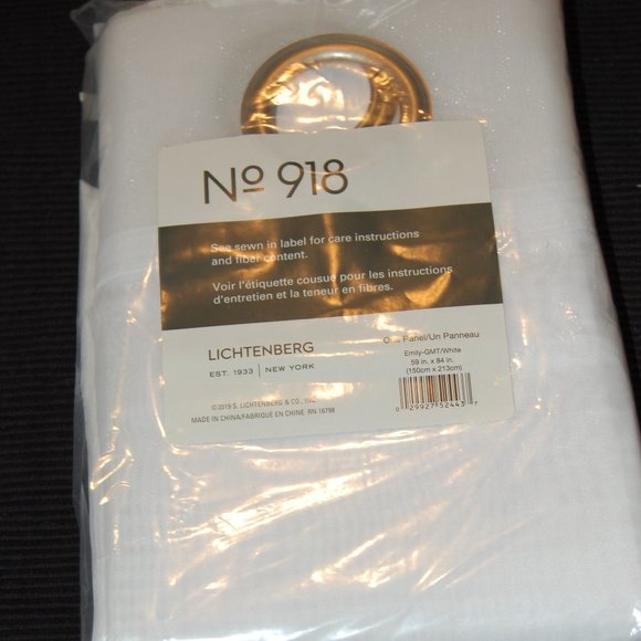 5  White Curtain Panels With Silver -Lichtenberg No. 908  59" x 84"  New in Pkg. - Picture 9 of 10